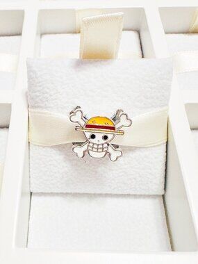925 Sterling Silver One Piece Straw Hat Pirate Skull Charm Bead Fits Pandora
